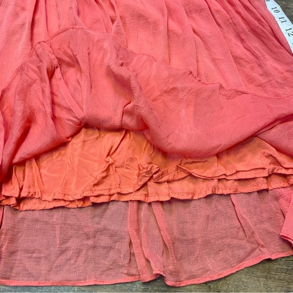 Free People in Dreamland Crochet Knit Dress Coral Size 0 Boho Hippie Artsy Flowy - Picture 8 of 13